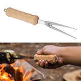 Maxbell Barbecue Fork Wood Handle Kitchen Accessories for Outdoor Party Cooking 2.8cmx28cm