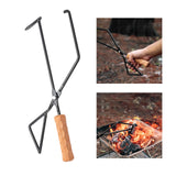 Maxbell Fire Tongs Log Wood Grabber Picnic Grill Campfire Carbon Fireplace Tongs Brown