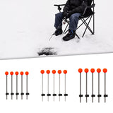 Maxbell 5Pcs Ice Fishing Rod Top Tip Portable Easy Using for Reservoirs River Small
