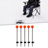 Maxbell 5Pcs Ice Fishing Rod Top Tip Portable Easy Using for Reservoirs River Small