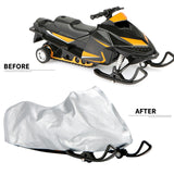 Maxbell Snow Sled Shield Rain Snow Cover Protector Outdoor Snowmobile Travel Covers Argent 292x130x121cm