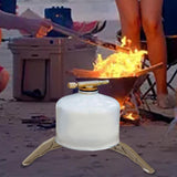 Maxbell Portable Gas Tank Bracket Bottle Shelf Stove Tools Foldable for BBQ Fishing Khaki