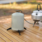 Maxbell Portable Gas Tank Bracket Bottle Shelf Stove Tools Foldable for BBQ Fishing Black