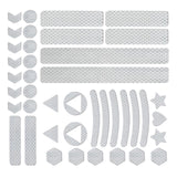 Maxbell Reflective Stickers Tape Waterproof for Automotive Scooter Mountain Bike White