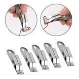 Maxbell 5x Fishing Earthworm Live Maggots Clip Stainless Steel Fishing Tools