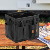 Maxbell Camping Storage Bag Tool Organizer Barbecue with Carry Handles Utility Tote Black