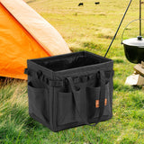 Maxbell Camping Storage Bag Tool Organizer Barbecue with Carry Handles Utility Tote Black