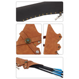 Maxbell Archery Quiver Waist Bag PU Leather Teens Adults Practice Compound Brown