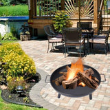 Maxbell Cast Firepit Large Sturdy Stand for Backyard Hiking Traveling