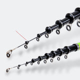 Maxbell Telescopic Fishing Rod Collapsible Spinning Rod Ceramic Guide Rings 540cm