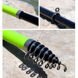 Maxbell Telescopic Fishing Rod Collapsible Spinning Rod Ceramic Guide Rings 540cm
