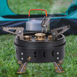 Maxbell Folding Camping Gas Stove Furnace Survival Kit Portable Burner for Picnic