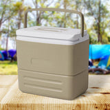 Maxbell Insulated Thermal Organizer Cooler Bag for Car Picnic Lunch Barbecue Khaki 17L