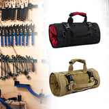 Maxbell Roll up Tool Bag Organizer with 5 Zippered Pockets for Mechanic Carpenter Red