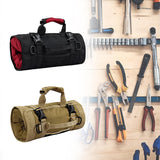 Maxbell Roll up Tool Bag Organizer with 5 Zippered Pockets for Mechanic Carpenter Red