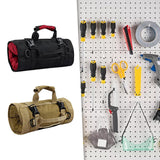 Maxbell Roll up Tool Bag Organizer with 5 Zippered Pockets for Mechanic Carpenter Red