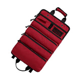 Maxbell Roll up Tool Bag Organizer with 5 Zippered Pockets for Mechanic Carpenter Red