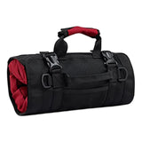 Maxbell Roll up Tool Bag Organizer with 5 Zippered Pockets for Mechanic Carpenter Red