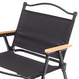 Maxbell Camping Folding Chair Portable Outdoor Furniture Armchair for Hunting Beach Black S