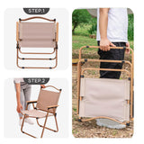 Maxbell Camping Folding Chair Portable Outdoor Furniture Armchair for Hunting Beach Khaki L
