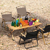 Maxbell Camping Folding Chair Portable Outdoor Furniture Armchair for Hunting Beach Khaki L