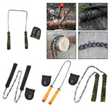 Maxbell Chain Saw with Handles Metal Wire Saw for Outdoor Carpentry Hiking 11T Green