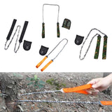 Maxbell Chain Saw with Handles Metal Wire Saw for Outdoor Carpentry Hiking 11T Green