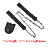 Maxbell Chain Saw with Handles Metal Wire Saw for Outdoor Carpentry Hiking 33T Black