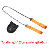 Maxbell Chain Saw with Handles Metal Wire Saw for Outdoor Carpentry Hiking 33T Orange