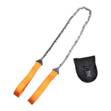 Maxbell Chain Saw with Handles Metal Wire Saw for Outdoor Carpentry Hiking 33T Orange