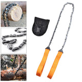 Maxbell Chain Saw with Handles Metal Wire Saw for Outdoor Carpentry Hiking 33T Orange