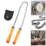 Maxbell Chain Saw with Handles Metal Wire Saw for Outdoor Carpentry Hiking 33T Orange