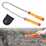 Maxbell Chain Saw with Handles Metal Wire Saw for Outdoor Carpentry Hiking 33T Orange