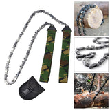 Maxbell Chain Saw with Handles Metal Wire Saw for Outdoor Carpentry Hiking 33T Green