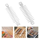 Maxbell Reusable Roaster Fork Easy to Clean Barbecue Skewer for Appetiser Camping Cat 26.5x7x1.8mm