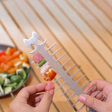 Maxbell Reusable Roaster Fork Easy to Clean Barbecue Skewer for Appetiser Camping Cat 26.5x7x1.8mm