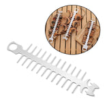 Maxbell Reusable Roaster Fork Easy to Clean Barbecue Skewer for Appetiser Camping Cat 26.5x7x1.8mm