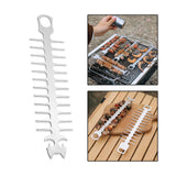 Maxbell Reusable Roaster Fork Easy to Clean Barbecue Skewer for Appetiser Camping Cat 26.5x7x1.8mm