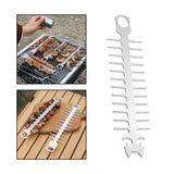 Maxbell Reusable Roaster Fork Easy to Clean Barbecue Skewer for Appetiser Camping Cat 26.5x7x1.8mm