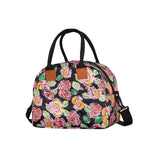 Maxbell Insulated Lunch Bag Durable Lunch Box for Camping Outdoor Travel Black Rose