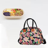 Maxbell Insulated Lunch Bag Durable Lunch Box for Camping Outdoor Travel Black Rose