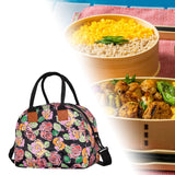 Maxbell Insulated Lunch Bag Durable Lunch Box for Camping Outdoor Travel Black Rose