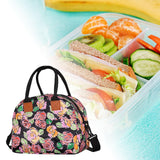 Maxbell Insulated Lunch Bag Durable Lunch Box for Camping Outdoor Travel Black Rose