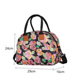Maxbell Insulated Lunch Bag Durable Lunch Box for Camping Outdoor Travel Black Rose