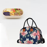Maxbell Insulated Lunch Bag Durable Lunch Box for Camping Outdoor Travel Dark Blue Rose
