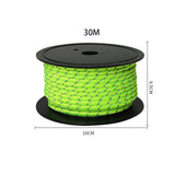 Maxbell 30M 6mm Reflective Tent Rope Guylines for Outdoor Travel Canopy Guy Line  Fluorescent Green