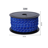 Maxbell 30M 6mm Reflective Tent Rope Guylines for Outdoor Travel Canopy Guy Line Blue