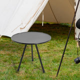 Maxbell Triangular Round Table Collapsible Stable Furniture for Picnic Fishing Beach Black