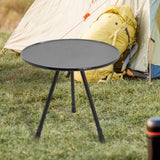 Maxbell Triangular Round Table Collapsible Stable Furniture for Picnic Fishing Beach Black