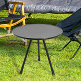 Maxbell Triangular Round Table Collapsible Stable Furniture for Picnic Fishing Beach Black